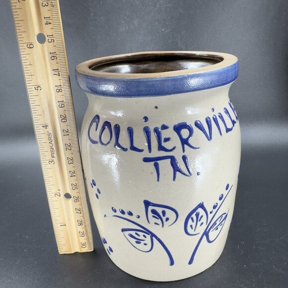 1995 Beaumont Brothers Pottery Stoneware Utensil Holder Vase Salt Glaze TN BBP - Picture 3 of 12